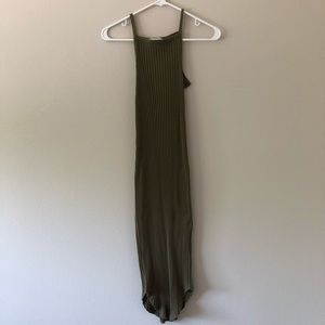 Long Olive Bodycon Cute Fitted Summer Dress